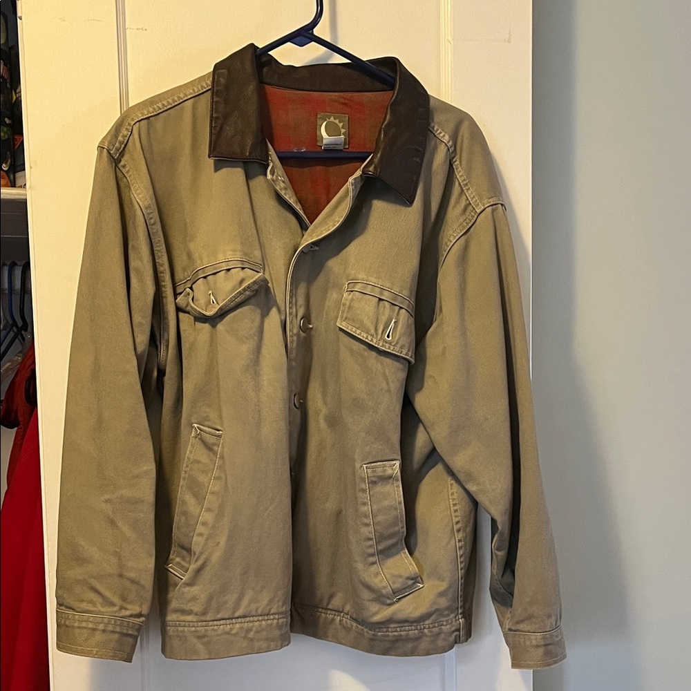 Men's Tan Jacket with Brown Collar